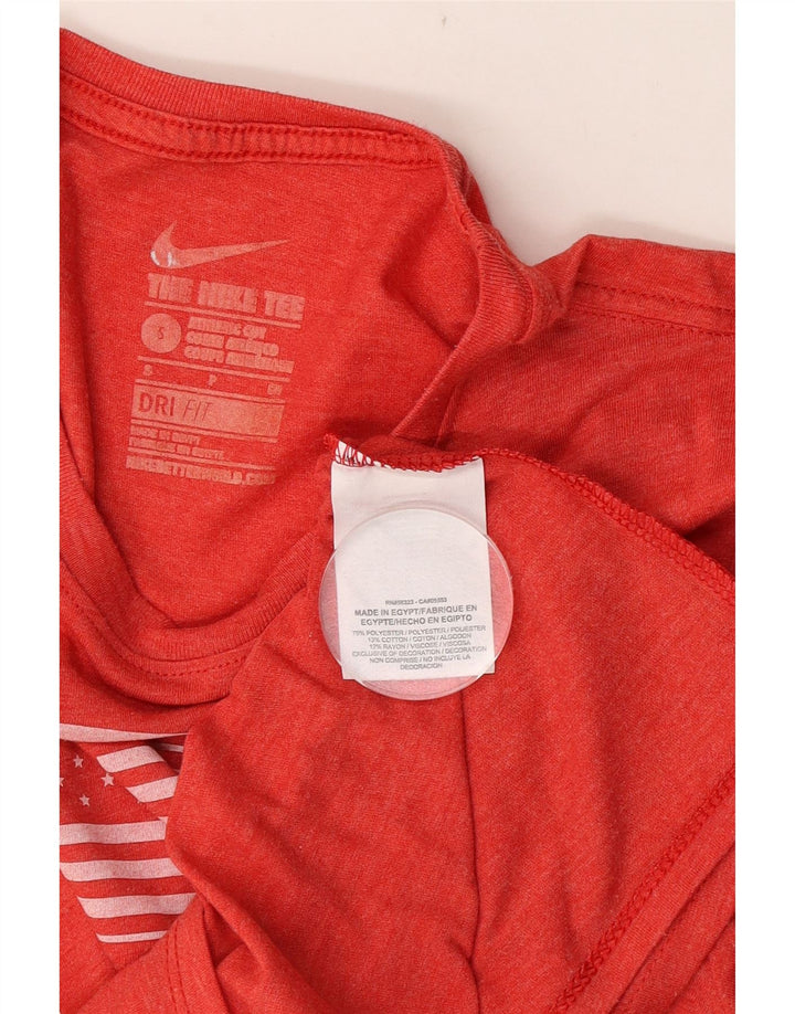 Nike Mens Athletic Cut Graphic T-Shirt Top Small Red Cotton