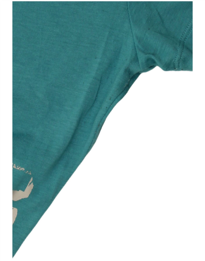 NIKE Womens Slim Fit Graphic T-Shirt Top UK 12 Medium Blue Polyester