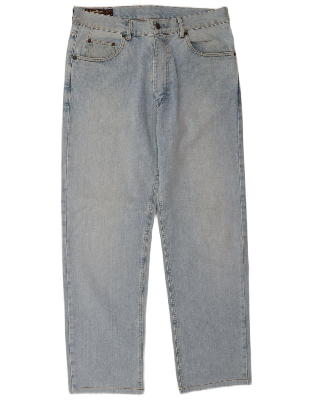 Marlboro Classics Mens Straight Jeans W33 L34 Blue Cotton
