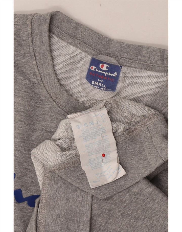 Champion Mens Graphic Sweatshirt Jumper Small Grey Flecked Cotton