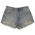 Zara Womens Distressed Denim Shorts EU 42 Large W32  Blue Cotton