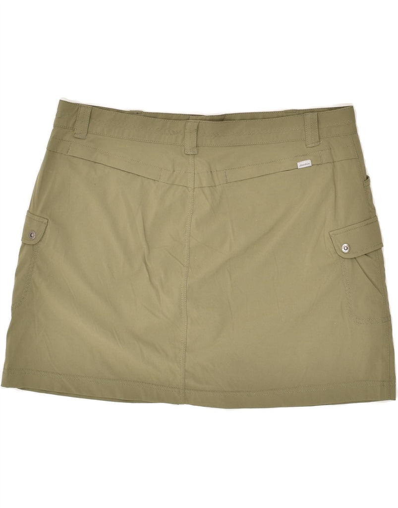 EDDIE BAUER Womens Straight Skirt US 14 XL W38  Khaki Nylon | Vintage Eddie Bauer | Thrift | Second-Hand Eddie Bauer | Used Clothing | Messina Hembry 