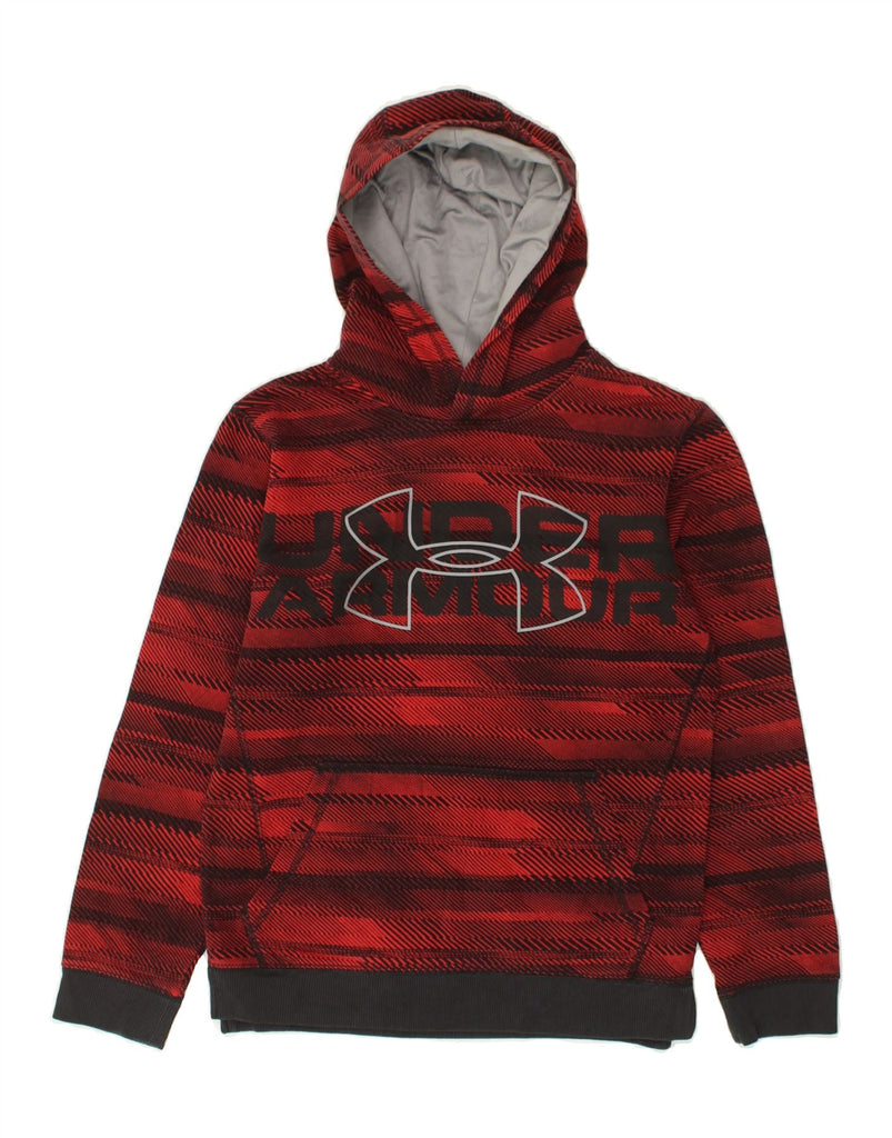 UNDER ARMOUR Boys Graphic Hoodie Jumper 11-12 Years Large Red Geometric | Vintage Under Armour | Thrift | Second-Hand Under Armour | Used Clothing | Messina Hembry 