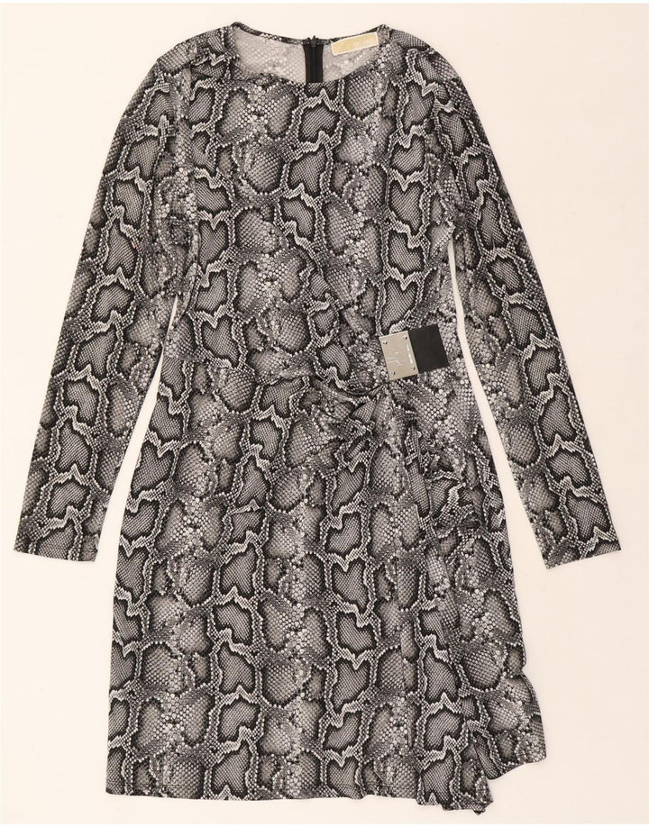 MICHAEL KORS Womens Sheath Dress UK 14 Medium Grey Animal Print Vintage Michael Kors and Second-Hand Michael Kors from Messina Hembry 