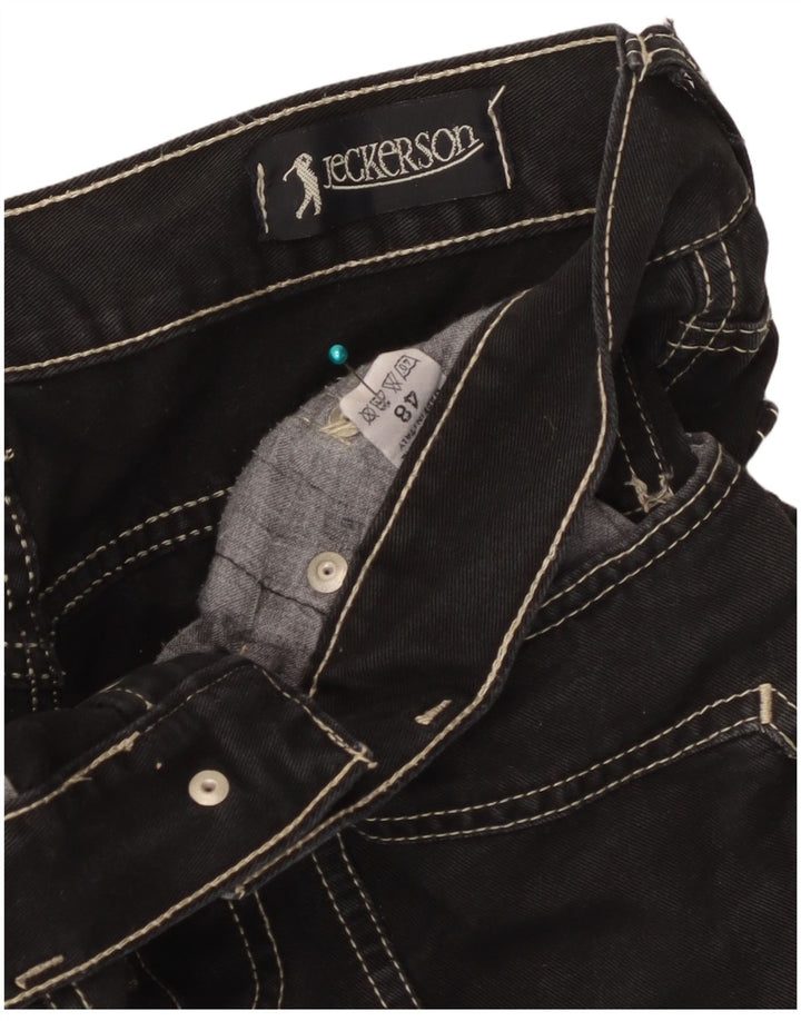 Jeckerson Mens Straight Jeans IT 48 Medium W32 L32 Black Cotton