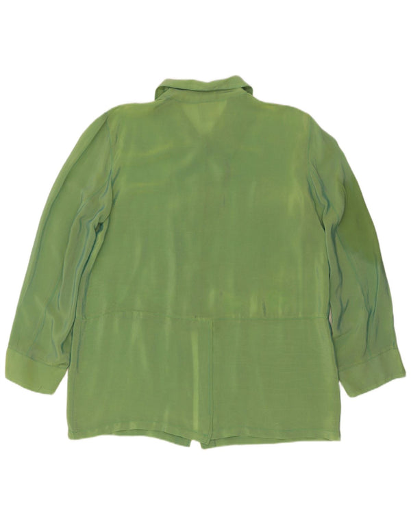 Vintage Womens Shirt Blouse UK 16 Large Green Floral