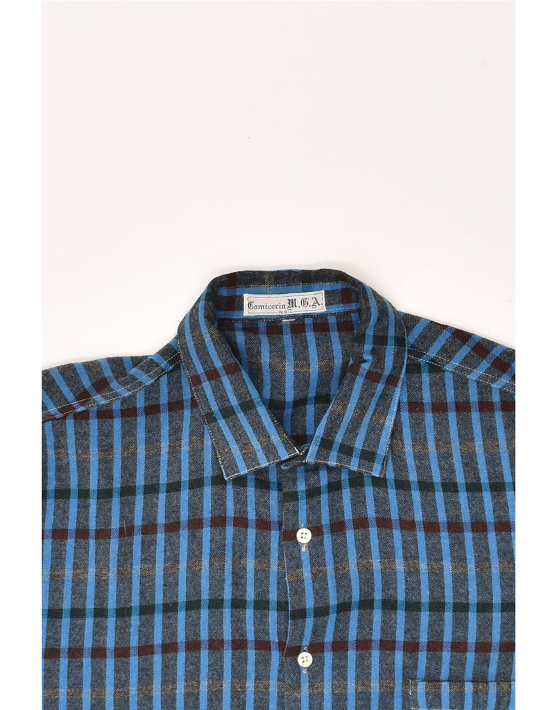 VINTAGE Mens Shirt Large Blue Check | Vintage Vintage | Thrift | Second-Hand Vintage | Used Clothing | Messina Hembry 