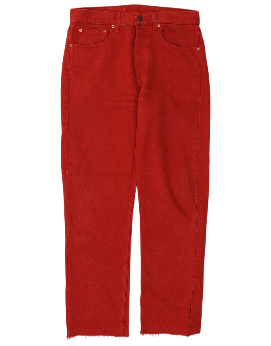 Levi's Mens 501 Straight Jeans W32 L28 Red Cotton