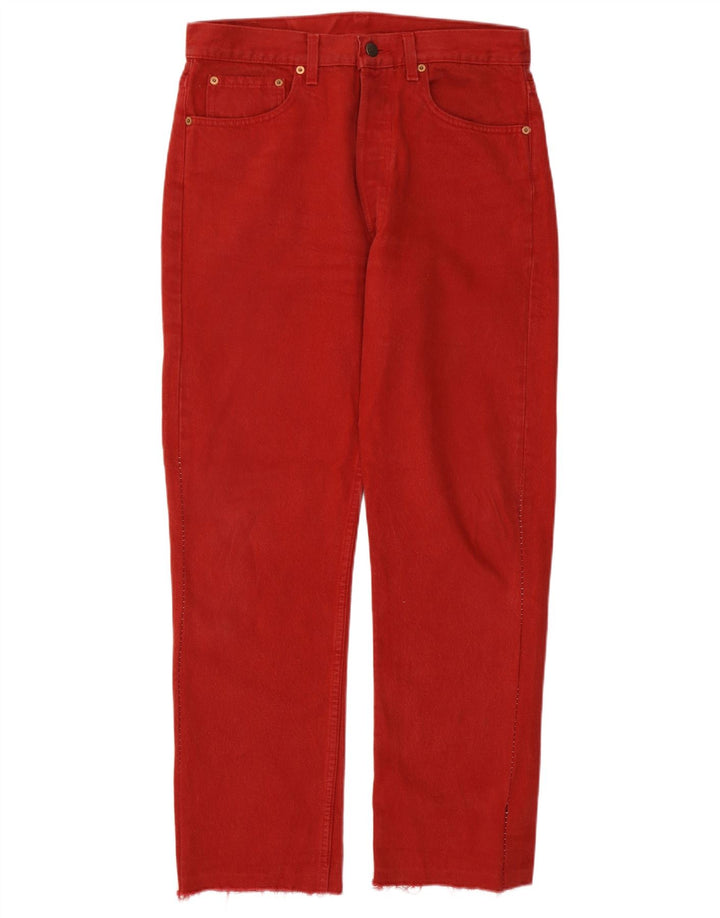 Levi's Mens 501 Straight Jeans W32 L28 Red Cotton