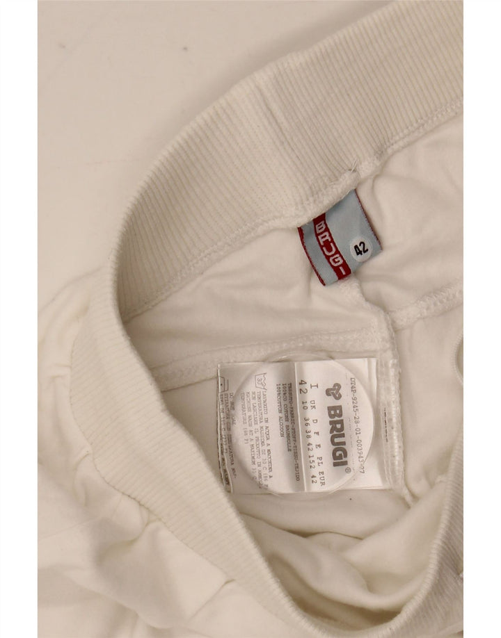 Brugi Womens Tracksuit Trousers UK 10 Small White Cotton