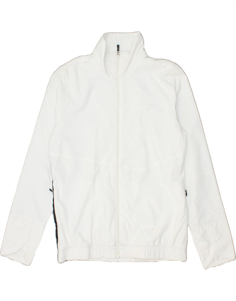 ADIDAS Womens Graphic Tracksuit Top Jacket UK 14 Large White Polyester | Vintage Adidas | Thrift | Second-Hand Adidas | Used Clothing | Messina Hembry 