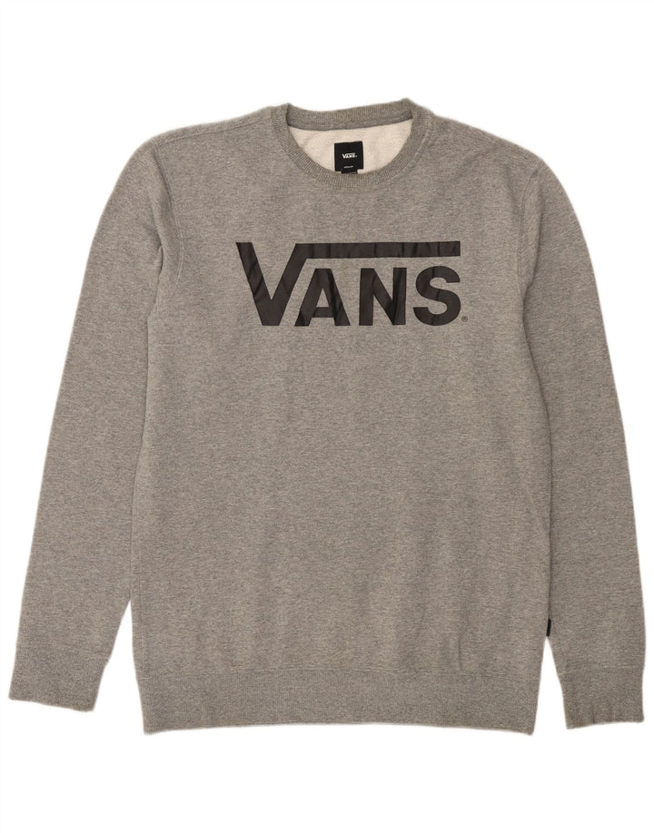VANS Mens Graphic Sweatshirt Jumper Medium Grey Cotton