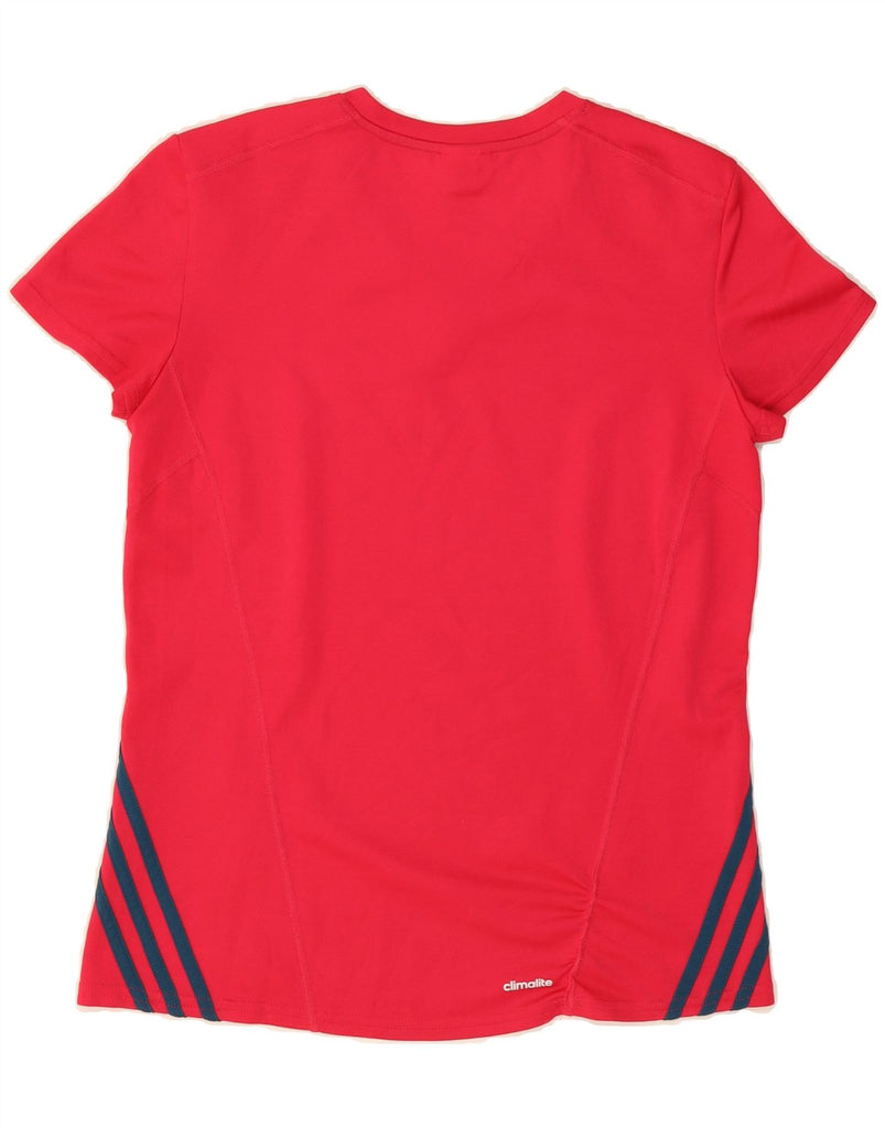 ADIDAS Womens T-Shirt Top UK 8/10 Small Red Colourblock Polyester Vintage Adidas and Second-Hand Adidas from Messina Hembry 
