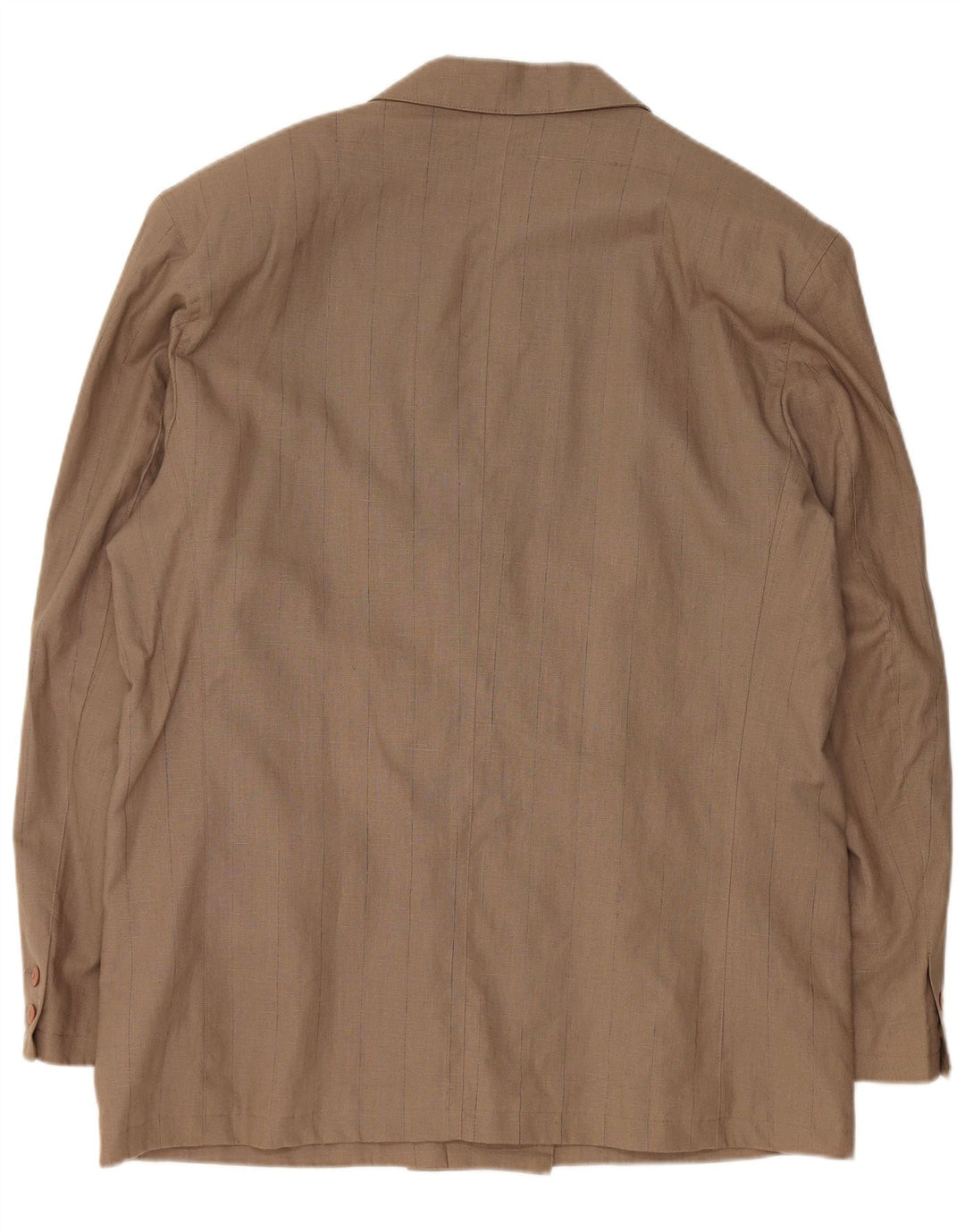 VINTAGE Mens Double Breasted Blazer Jacket EU 56 3XL Brown Linen