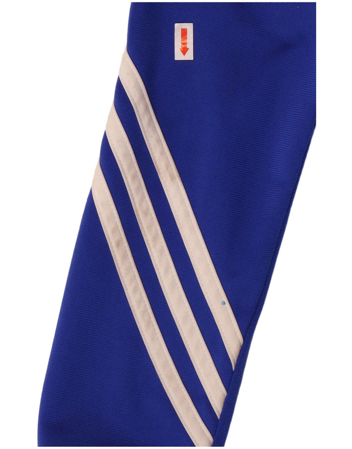 ADIDAS Boys Tracksuit Top Jacket 9-10 Years Medium Blue Colourblock