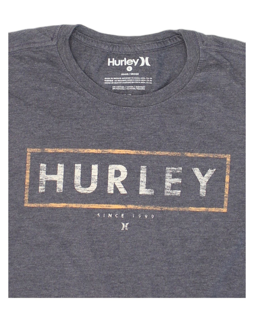 HURLEY Mens Graphic T-Shirt Top Large Grey Cotton | Vintage Hurley | Thrift | Second-Hand Hurley | Used Clothing | Messina Hembry 