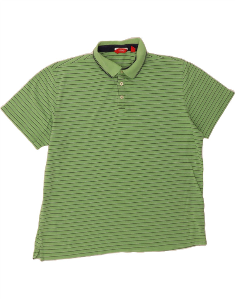 IZOD Mens Polo Shirt Large Green Striped Vintage Izod and Second-Hand Izod from Messina Hembry 