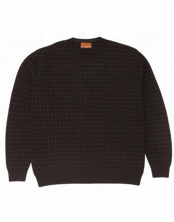 Marks & Spencer Mens Crew Neck Jumper Sweater Large Black Spotted Acrylic
