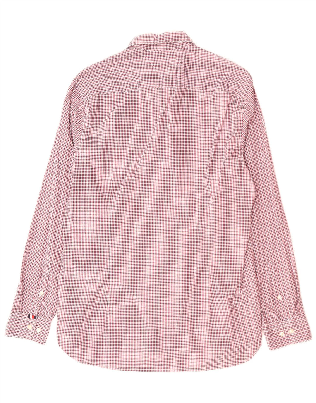 TOMMY HILFIGER Mens Slim Fit Shirt Large Pink Gingham Cotton