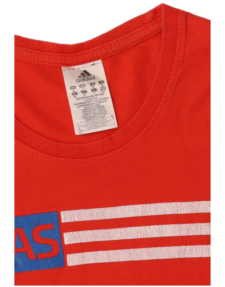 Adidas Mens Graphic T-Shirt Top Medium Red Cotton