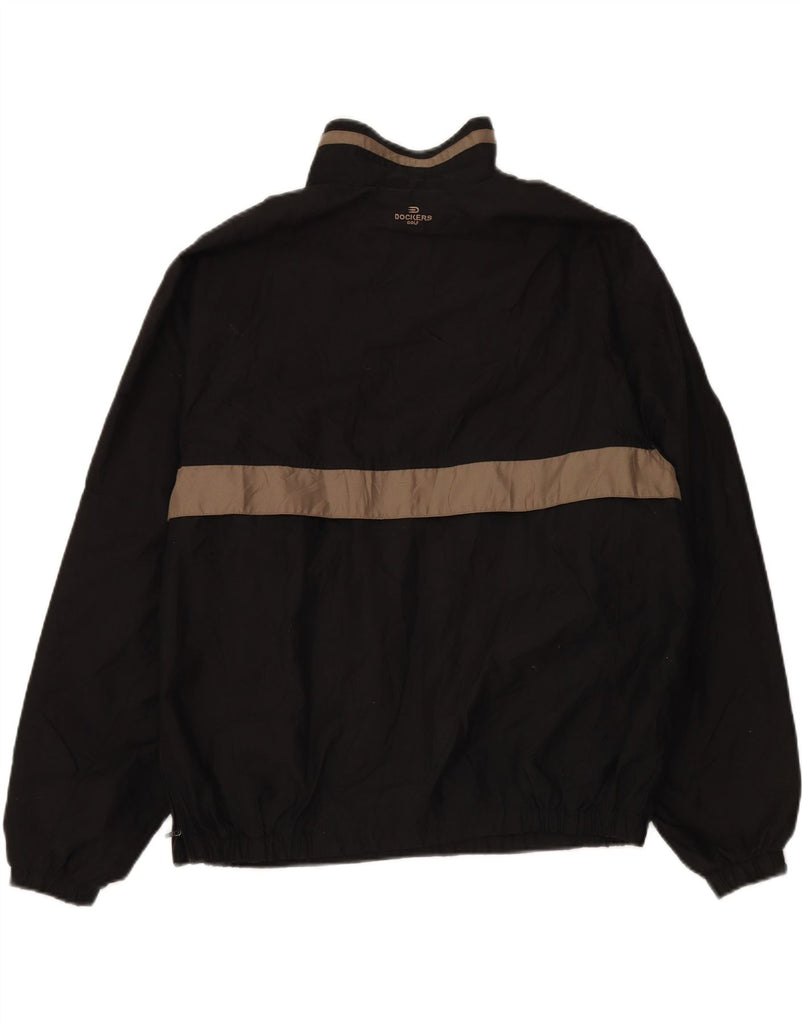 DOCKERS Mens Golf Pullover Tracksuit Top Jacket Large Black Colourblock Vintage Dockers and Second-Hand Dockers from Messina Hembry 