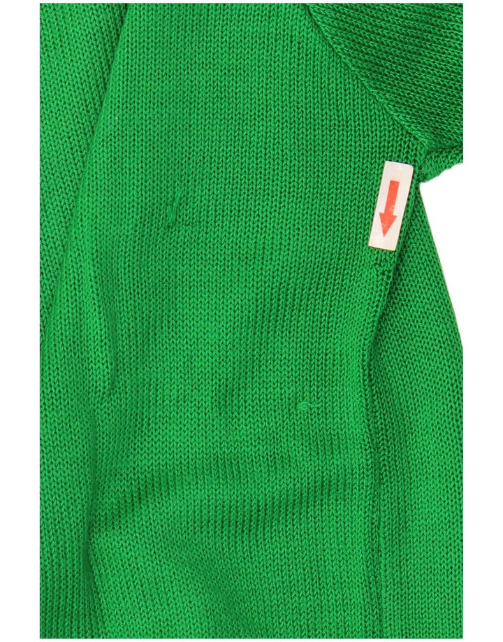 Vintage Womens Graphic Crew Neck Jumper Sweater UK 12 Medium Green