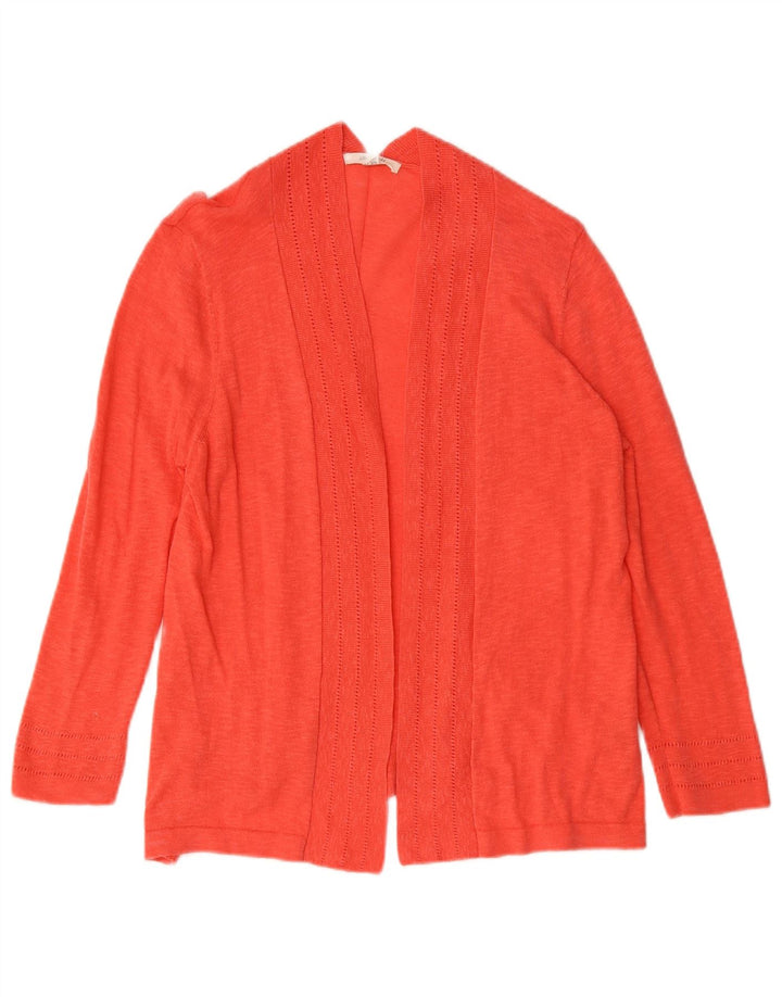 White Stuff Womens 3/4 Sleeve Open Cardigan Sweater UK 14 Large Orange