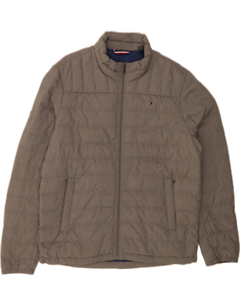 TOMMY HILFIGER Mens Padded Jacket UK 40 Large Grey Nylon Vintage Tommy Hilfiger and Second-Hand Tommy Hilfiger from Messina Hembry 