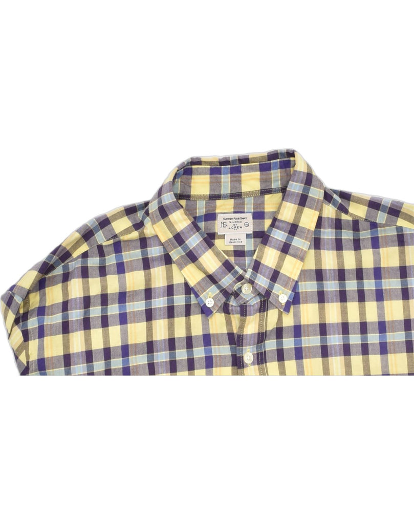 J. CREW Mens Tailored Fit Shirt XL Yellow Check Cotton | Vintage | Thrift | Second-Hand | Used Clothing | Messina Hembry 