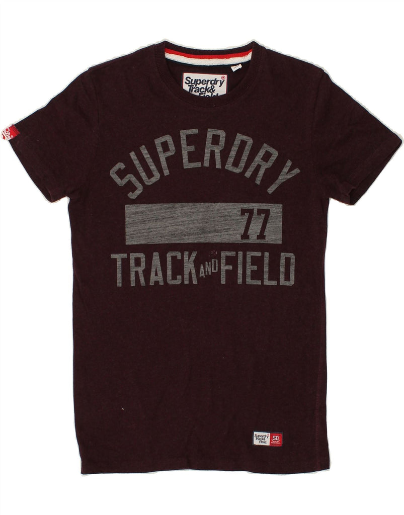 SUPERDRY Mens Graphic T-Shirt Top XS Burgundy Cotton | Vintage Superdry | Thrift | Second-Hand Superdry | Used Clothing | Messina Hembry 