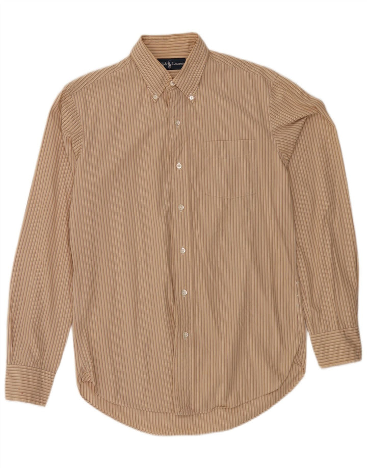 Ralph Lauren Mens Shirt Small Beige Striped