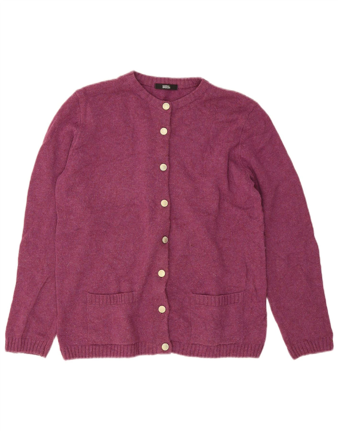 Marks & Spencer Womens Cardigan Sweater UK 12 Medium Purple Acrylic