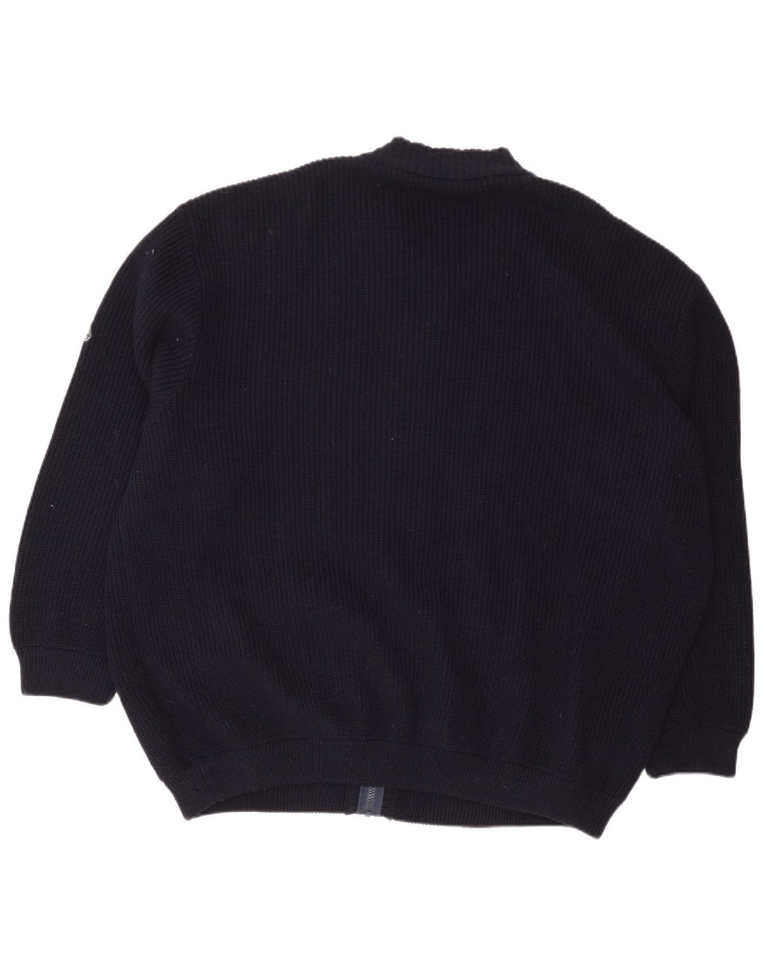 Vintage Mens Oversized Cardigan Sweater XL Navy Blue Wool