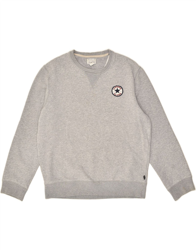 CONVERSE Mens Sweatshirt Jumper Medium Grey Cotton | Vintage Converse | Thrift | Second-Hand Converse | Used Clothing | Messina Hembry 