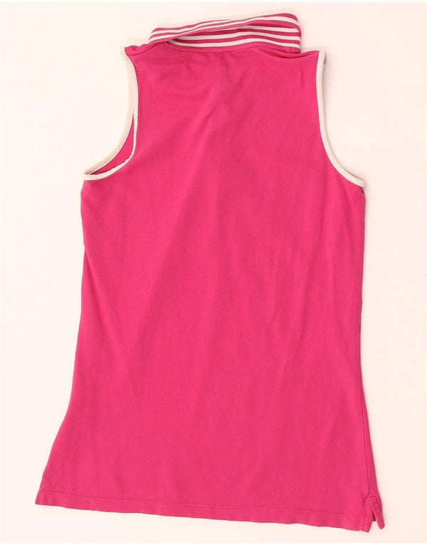 Harmont & Blaine Womens Graphic Polo Shirt UK 8 Small Pink Striped