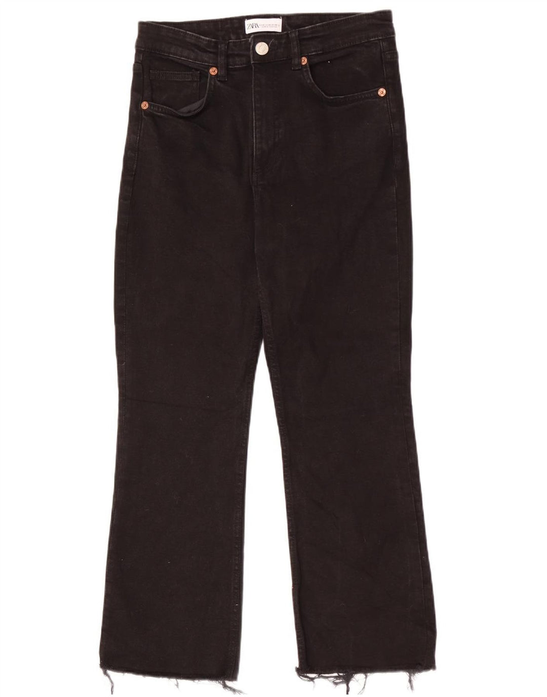 Zara Womens Straight Jeans EU 40 Medium W30 L26 Black Cotton