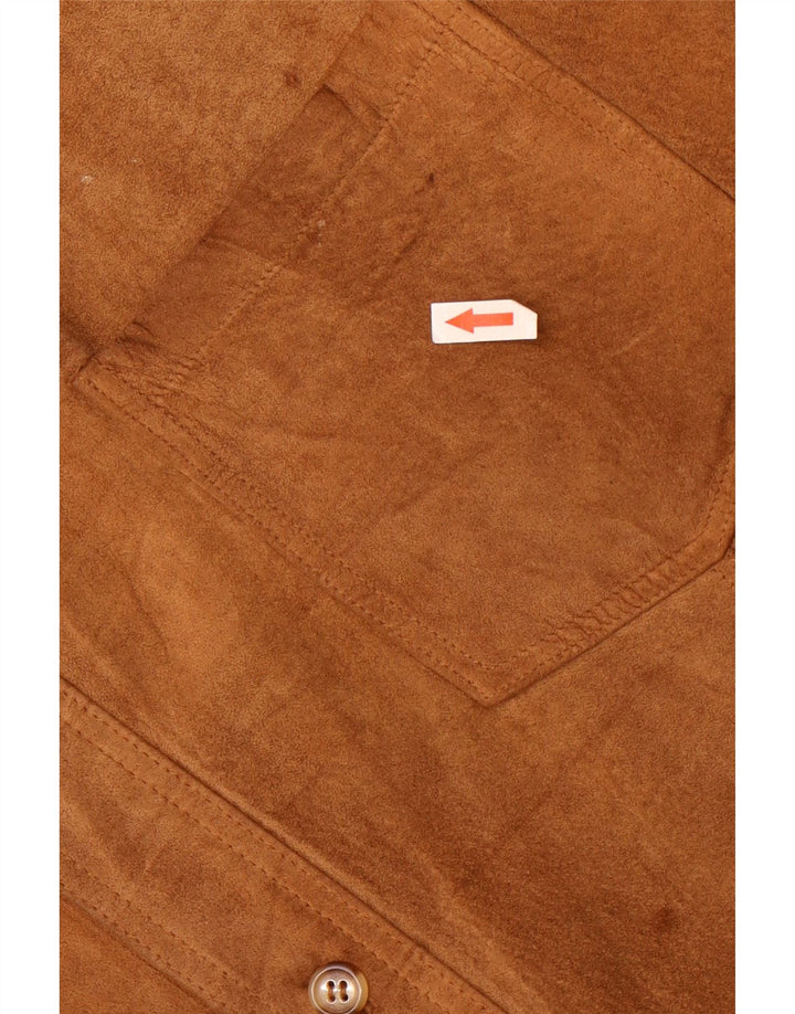 Vintage Mens Overshirt Suede Shirt IT 58 2XL Brown