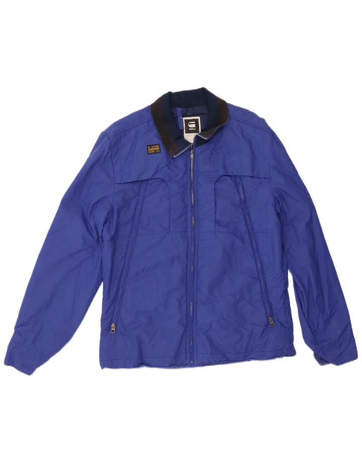 G-Star Mens Windbreaker Jacket UK 42 XL Blue Nylon