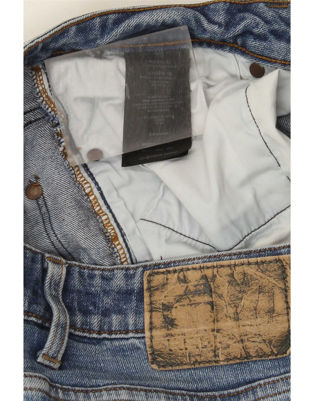 G-Star Mens Straight Jeans W34 L34 Blue Cotton