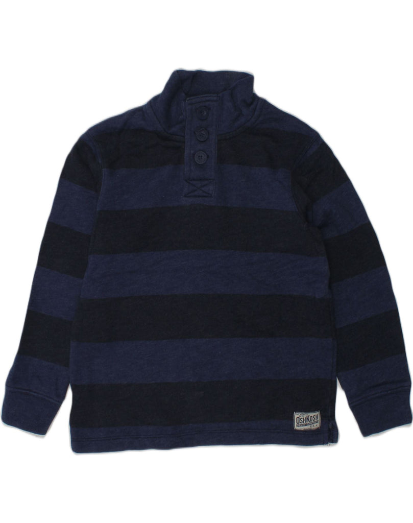 OSH KOSH Boys Button Neck Sweatshirt Jumper 6-7 Years Navy Blue Striped | Vintage Osh Kosh | Thrift | Second-Hand Osh Kosh | Used Clothing | Messina Hembry 