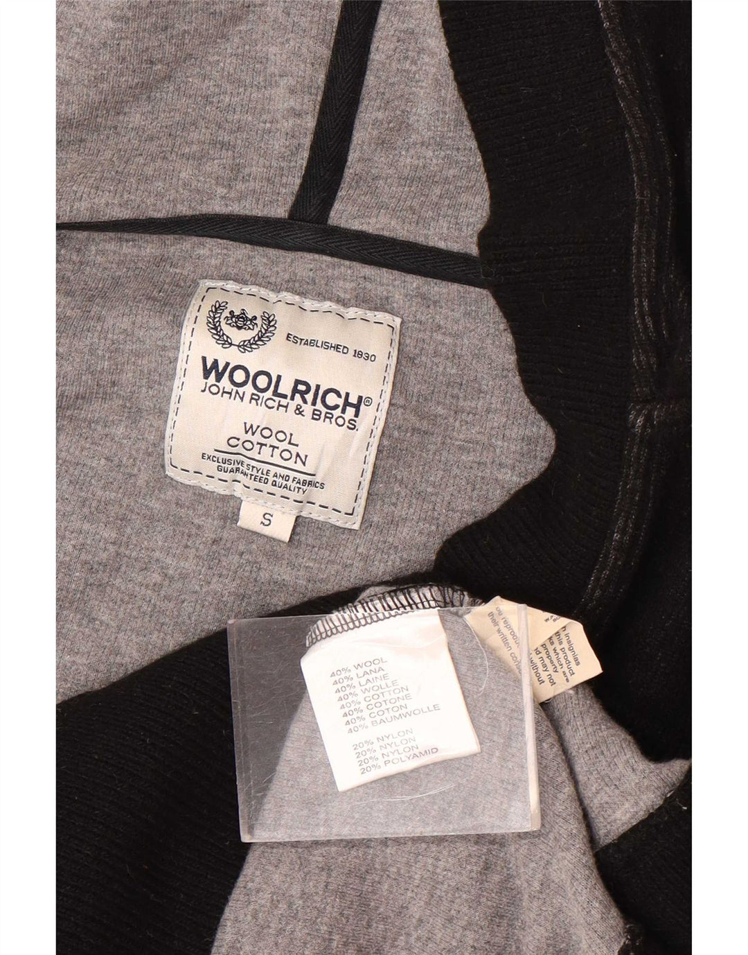 Woolrich Womens Hooded Jumper Sweater UK 10 Small Black Wool