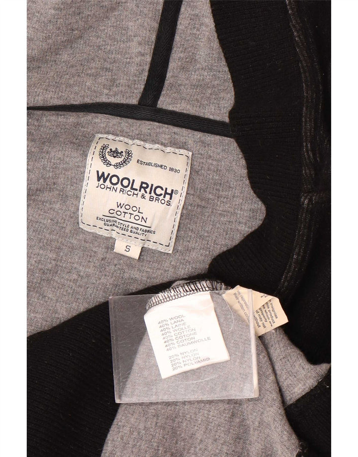 Woolrich Womens Hooded Jumper Sweater UK 10 Small Black Wool