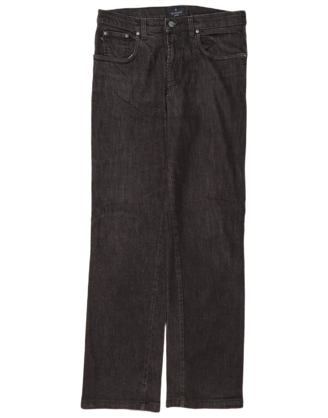 Trussardi Mens Straight Jeans W34 L33 Grey Cotton