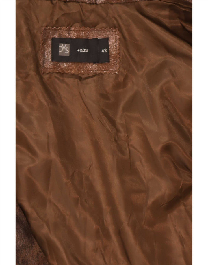 BVS Womens Leather Jacket EU 43 Large Brown