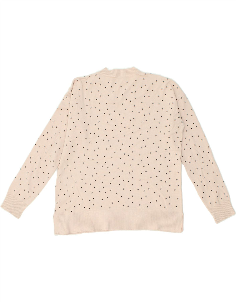 OASIS Womens Loose Fit Crew Neck Jumper Sweater UK 6 XS Beige Polka Dot | Vintage Oasis | Thrift | Second-Hand Oasis | Used Clothing | Messina Hembry 