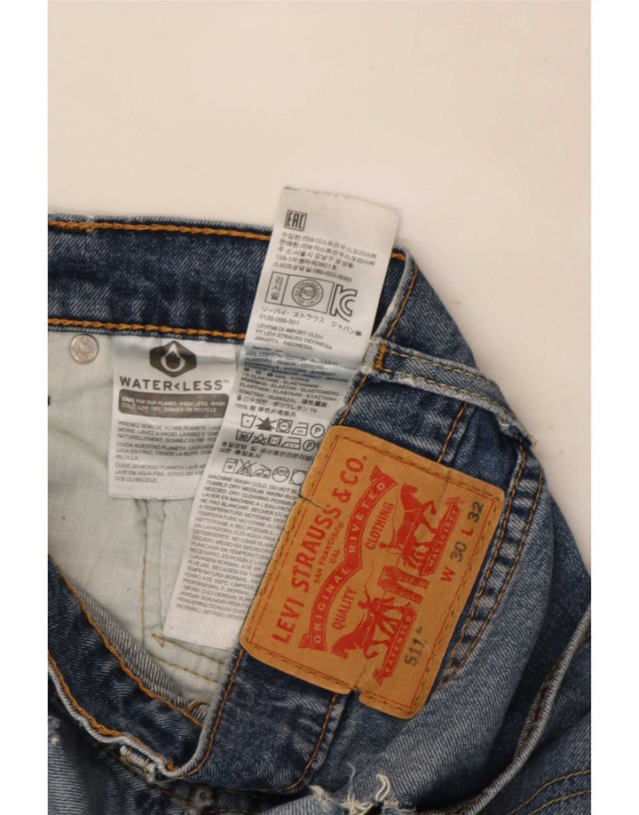 Levi's Womens 511 Slim Jeans W30 L32 Blue Cotton