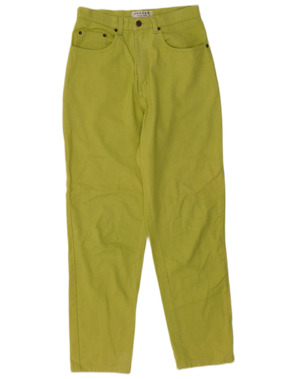 Jaeger Womens High Waist Tapered Jeans UK 10 Small W26 L38 Green Cotton