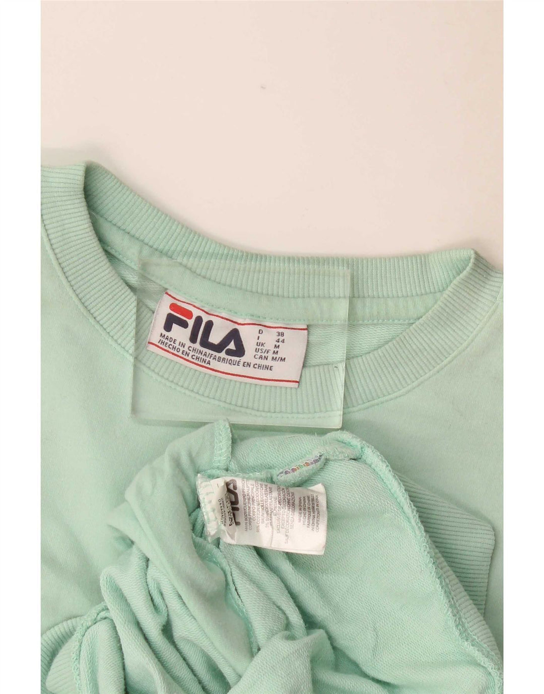 Fila Womens Sweatshirt Jumper UK 14 Medium Turquoise Cotton
