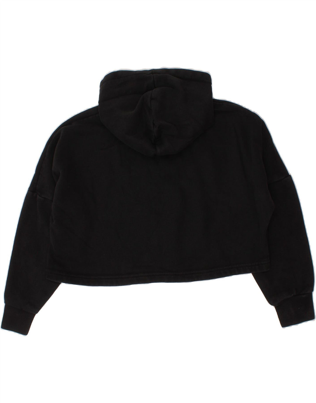 PUMA Girls Oversized Crop Graphic Hoodie Jumper 9-10 Years Black Cotton Vintage Puma and Second-Hand Puma from Messina Hembry 