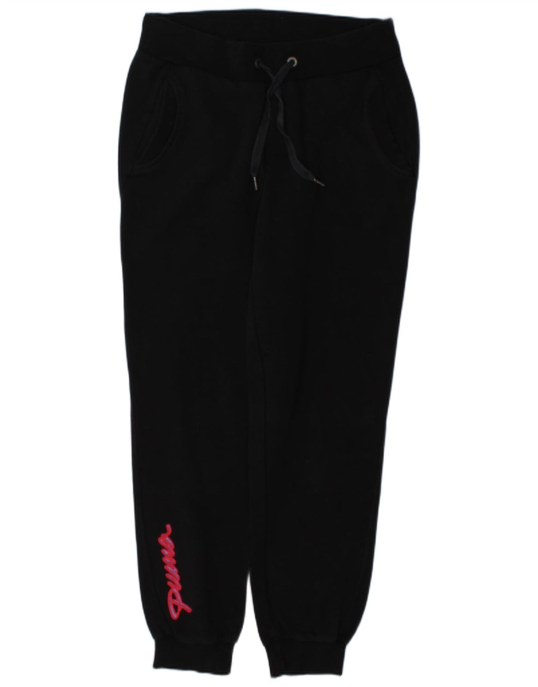 Puma Womens Graphic Tracksuit Trousers Joggers UK 12 Medium Black